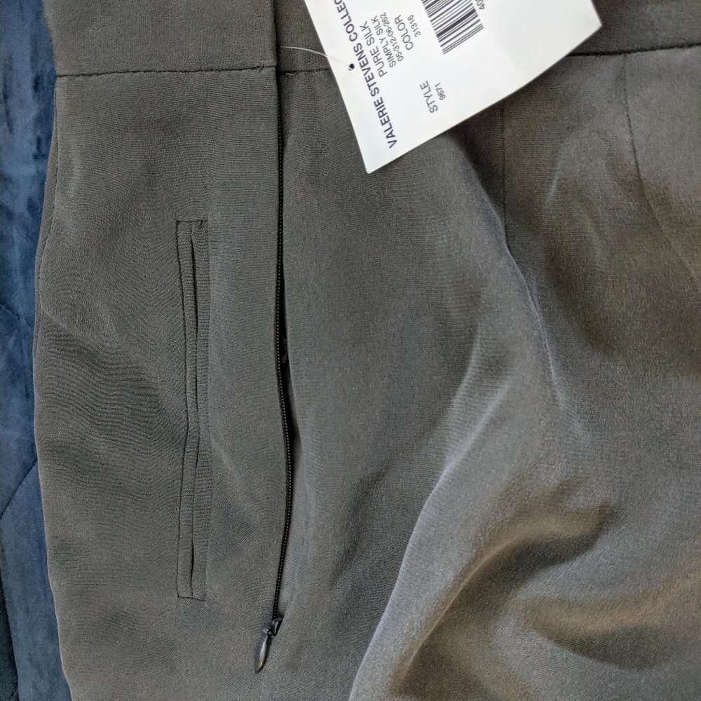 Grey silk trousers